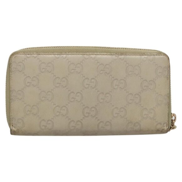 GUCCI GG Canvas Guccissima Long Wallet Leather White 308005 Auth am8081 - Picture 1 of 16
